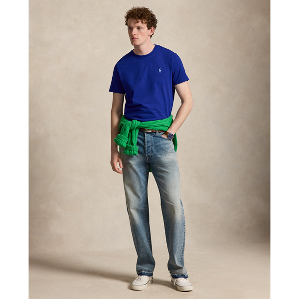 T-shirt &agrave; col rond jersey Custom Slim Polo Ralph Lauren en Azur classique 4