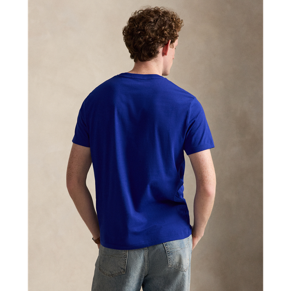 T-shirt &agrave; col rond jersey Custom Slim Polo Ralph Lauren en Azur classique 5