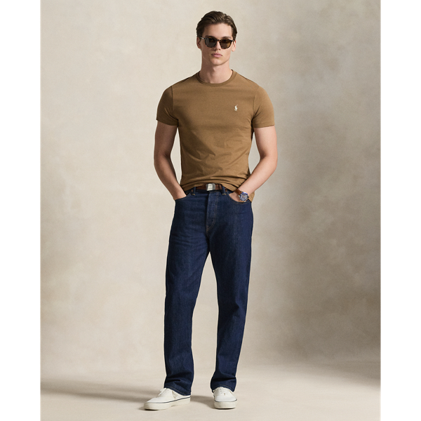 Custom slim T-shirt met ronde hals Polo Ralph Lauren in Rl brown 4
