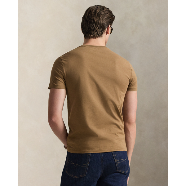Custom slim T-shirt met ronde hals Polo Ralph Lauren in Rl brown 5