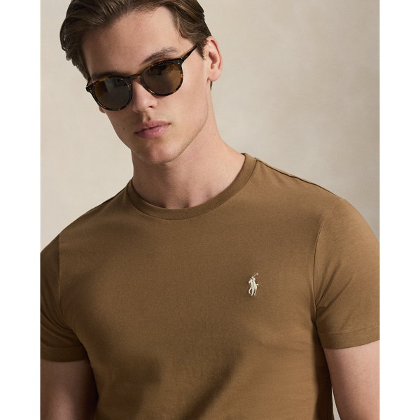 Custom slim T-shirt met ronde hals Polo Ralph Lauren in Rl brown 6