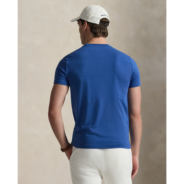 T-shirt de gola redonda Custom Slim fit Polo Ralph Lauren em Azul-celeste 5