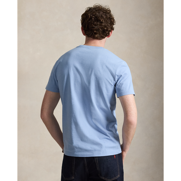 T-shirt &agrave; col rond en jersey coupe ajust&eacute;e Polo Ralph Lauren en Bleu chambray 5