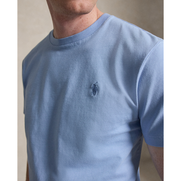 T-shirt &agrave; col rond en jersey coupe ajust&eacute;e Polo Ralph Lauren en Bleu chambray 6