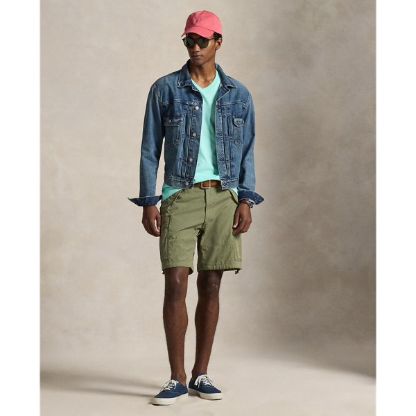 New Aqua Classic Fit Jersey V-Neck T-Shirt Polo Ralph Lauren 4
