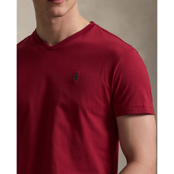 Heritage Red Classic Fit Jersey V-Neck T-Shirt Polo Ralph Lauren 6