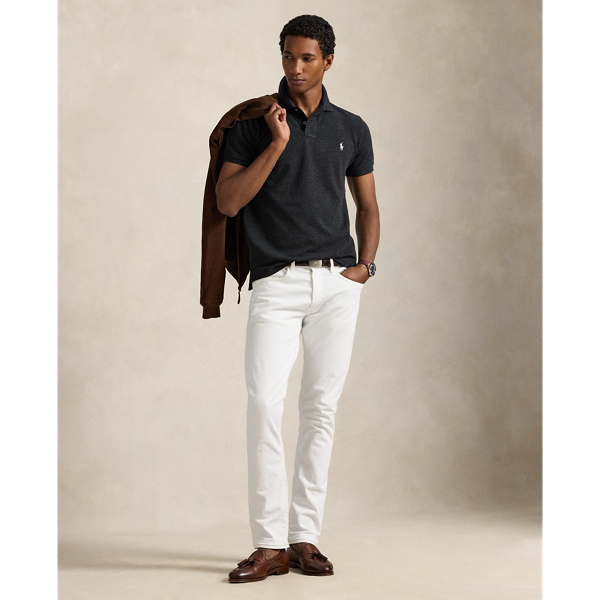 Black Marl Heather The Iconic Custom Slim Fit Mesh Polo Polo Ralph Lauren 4
