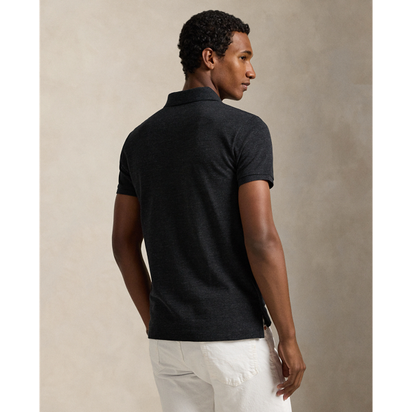 Black Marl Heather The Iconic Custom Slim Fit Mesh Polo Polo Ralph Lauren 5