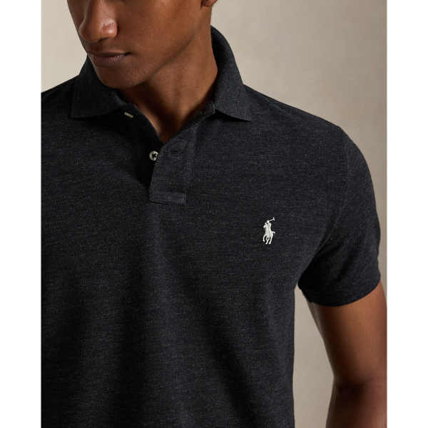 Black Marl Heather The Iconic Custom Slim Fit Mesh Polo Polo Ralph Lauren 6