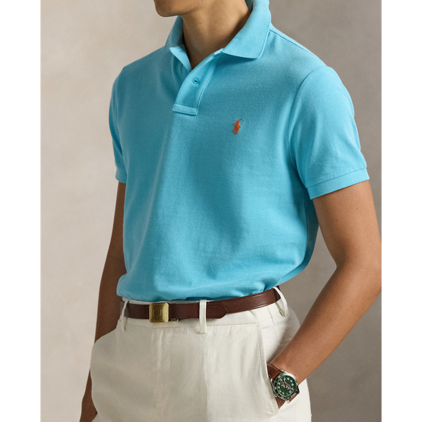 Perfect Turquoise The Iconic Custom Slim Fit Mesh Polo Polo Ralph Lauren 6
