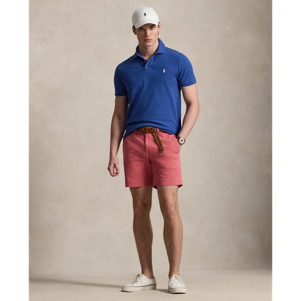 Dusty Azure/Cream The Iconic Custom Slim Fit Mesh Polo Polo Ralph Lauren 4