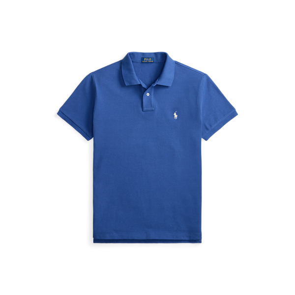 Dusty Azure/Cream The Iconic Custom Slim Fit Mesh Polo Polo Ralph Lauren 2