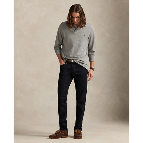 Мужское поло Ralph Lauren Mesh Long-Sleeve Polo Shirt – All Fits, цвет: Меланжевый