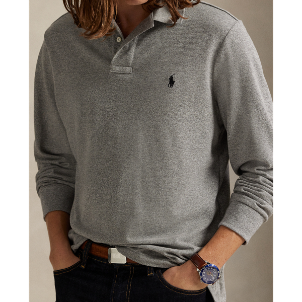 Classic Fit Mesh Long-Sleeve Polo Shirt | Ralph Lauren