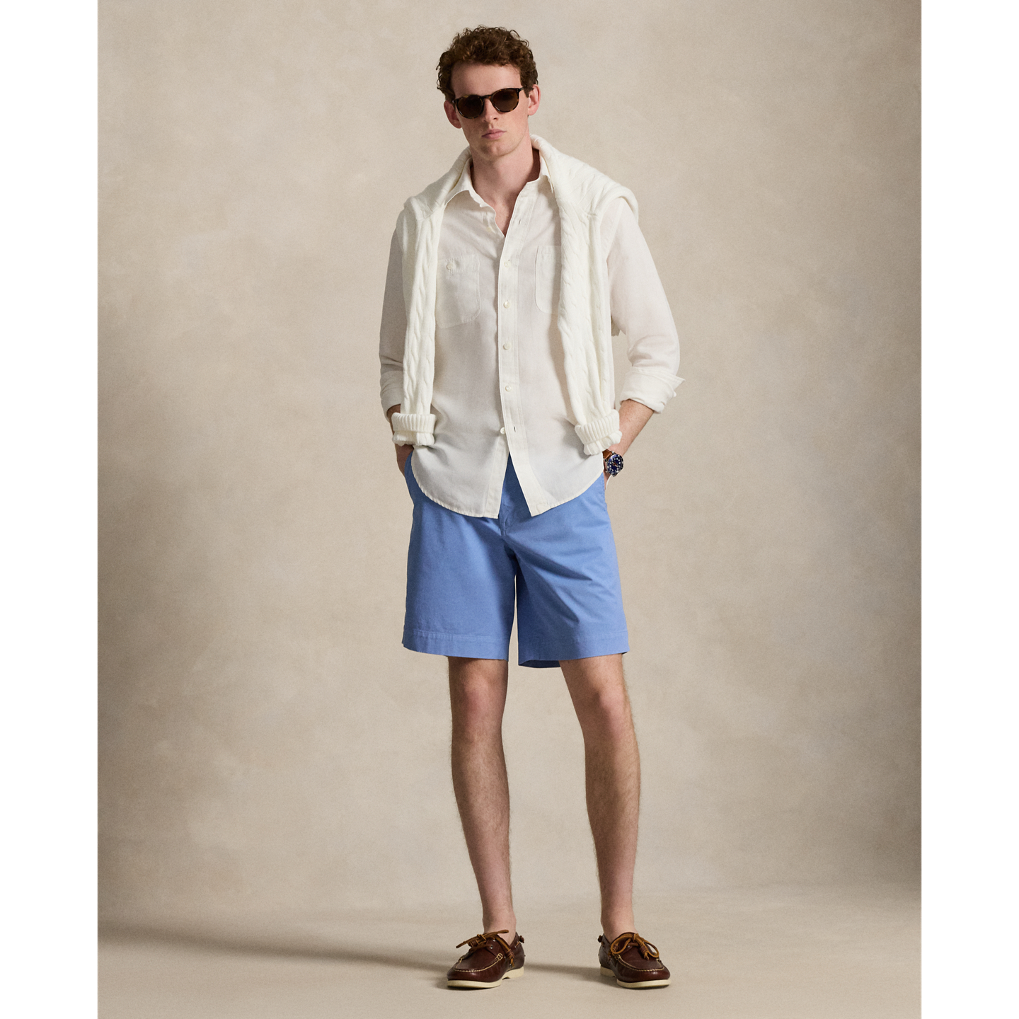Шорты Ralph Lauren 9-Inch Bedford Classic Fit Chino, цвет: Синий — фото 5