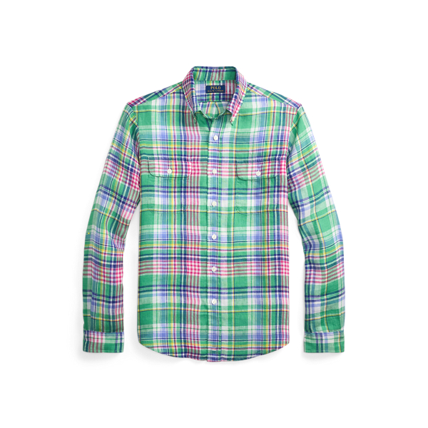 RRL by Ralph Lauren Distressed Twill Workshirt Service Green