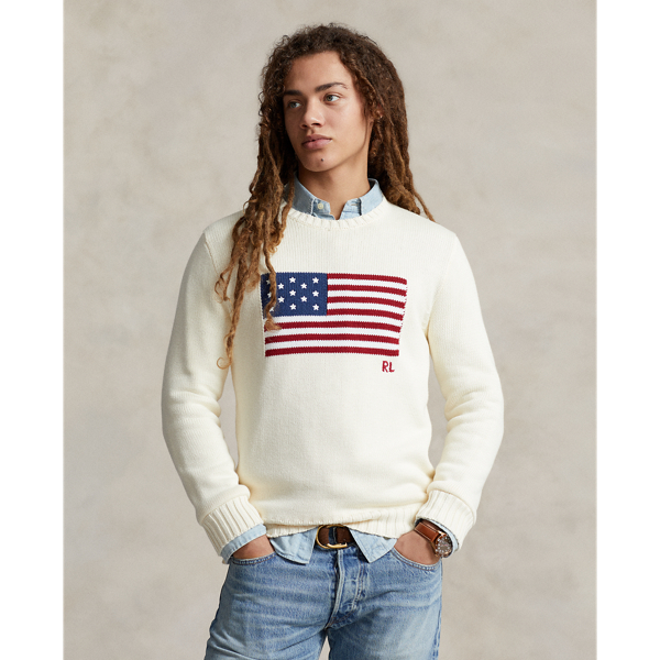 The Iconic Flag Sweater Polo Ralph Lauren in Creme 4