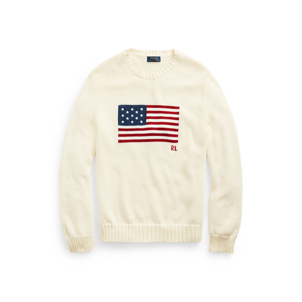 The Iconic Flag Sweater Polo Ralph Lauren in Creme 2