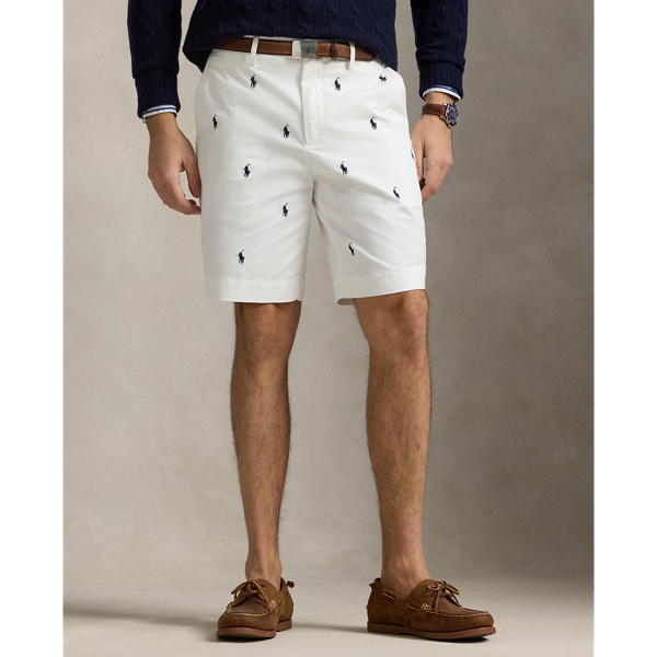 White/Navy 9-Inch Stretch Classic Fit Chino Short Polo Ralph Lauren 4