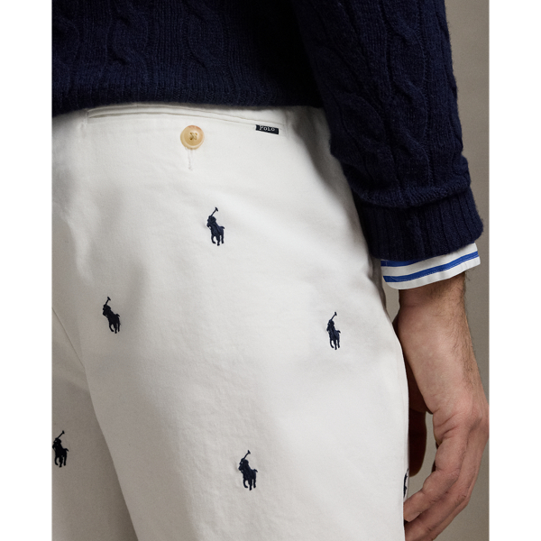 White/Navy 9-Inch Stretch Classic Fit Chino Short Polo Ralph Lauren 6