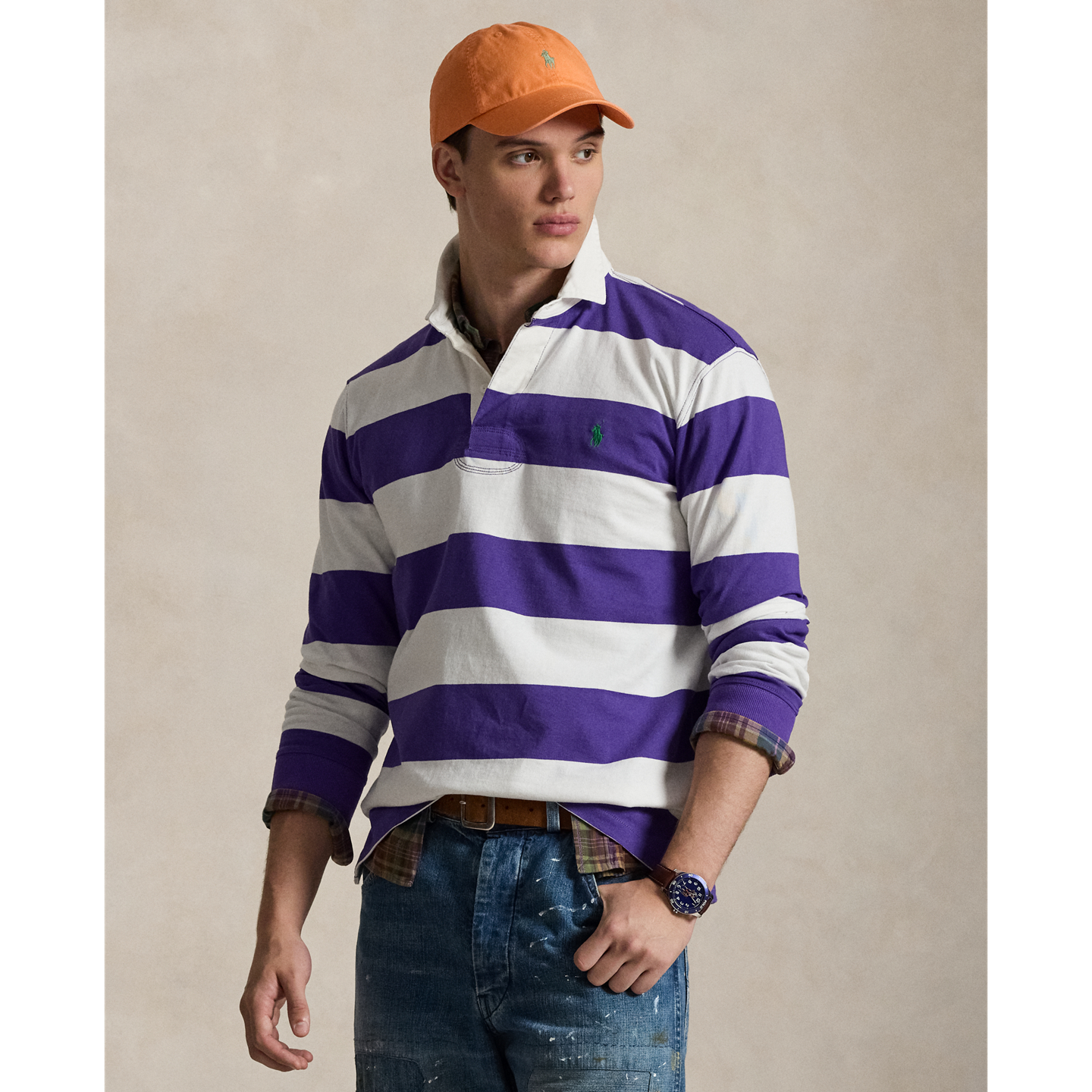 Рубашка Ralph Lauren The Iconic Rugby Shirt, цвет: Фиолетовый — фото 5