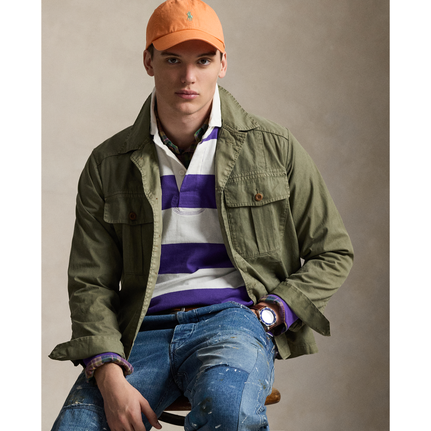 Рубашка Ralph Lauren The Iconic Rugby Shirt, цвет: Фиолетовый — фото 4
