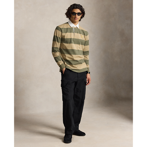 Рубашка Ralph Lauren The Iconic Rugby Shirt, цвет: Оливковый / Рыжевато-коричневый