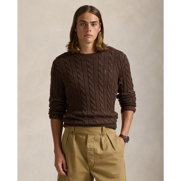 Dark Roast Melange Maglia in cotone a trecce Polo Ralph Lauren 1