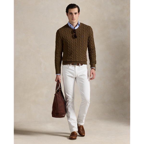 Pull en coton torsadé Polo Ralph Lauren en Brun café 4