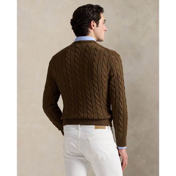 Pull en coton torsadé Polo Ralph Lauren en Brun café 5