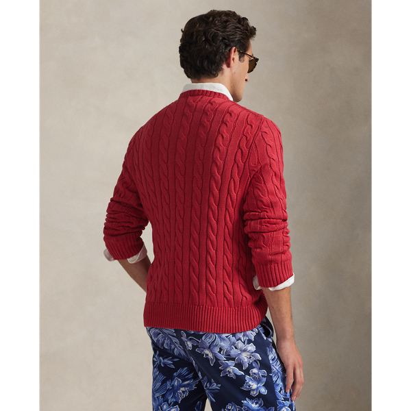 Baumwollpullover mit Zopfmuster Polo Ralph Lauren in Sonnenaufgangs-Rot 5