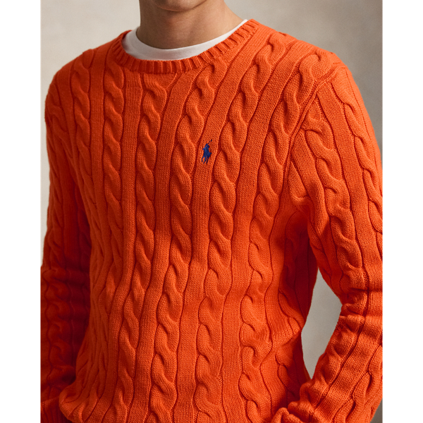 Sailing Orange Cable-Knit Cotton Sweater Polo Ralph Lauren 6