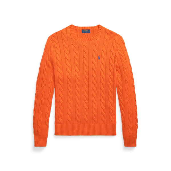 Sailing Orange Cable-Knit Cotton Sweater Polo Ralph Lauren 2