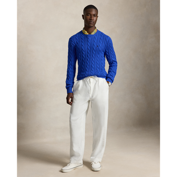Pull en coton torsad&eacute; Polo Ralph Lauren en Azur classique 4
