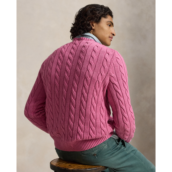 Baumwollpullover mit Zopfmuster