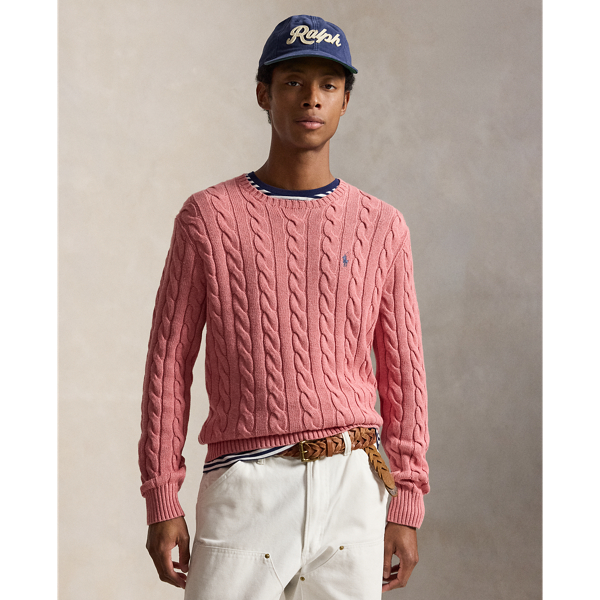 Baumwollpullover mit Zopfmuster