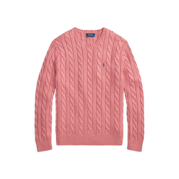 Baumwollpullover mit Zopfmuster
