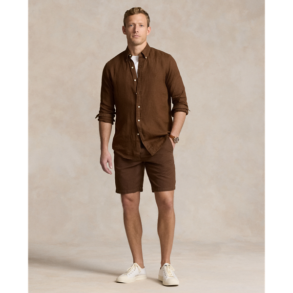 Brown Classic Fit Linen Shirt Polo Ralph Lauren 4