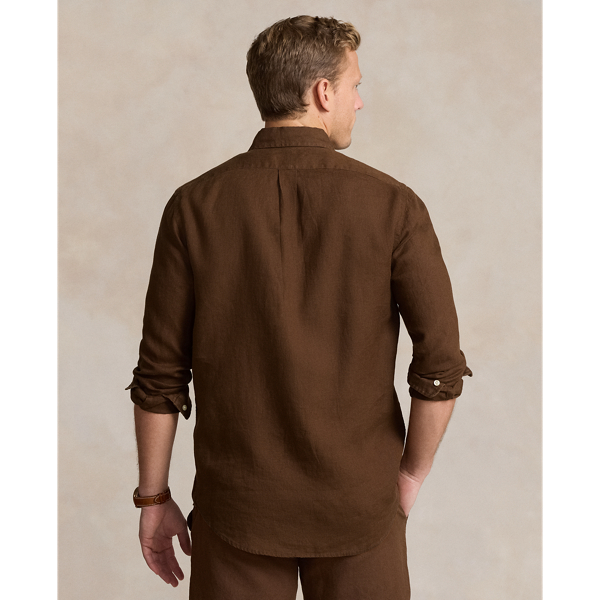 Brown Classic Fit Linen Shirt Polo Ralph Lauren 5