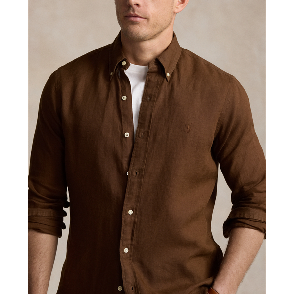 Brown Classic Fit Linen Shirt Polo Ralph Lauren 6