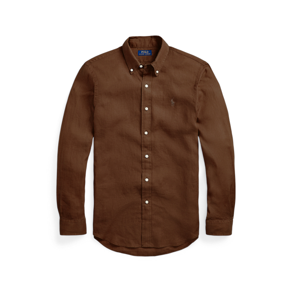 Brown Classic Fit Linen Shirt Polo Ralph Lauren 2