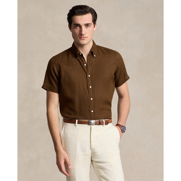 Chocolate Mousse Classic Fit Linen Shirt Polo Ralph Lauren 1