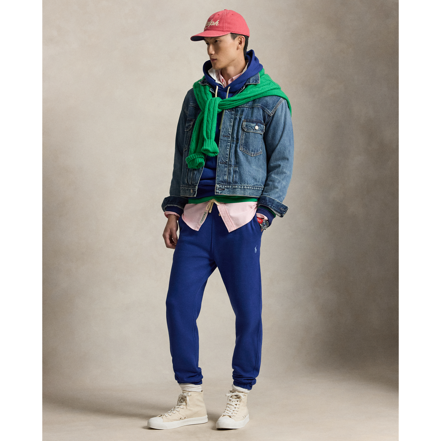 Мужские брюки Ralph Lauren The RL Fleece Sweatpant, цвет: Синий — фото 4