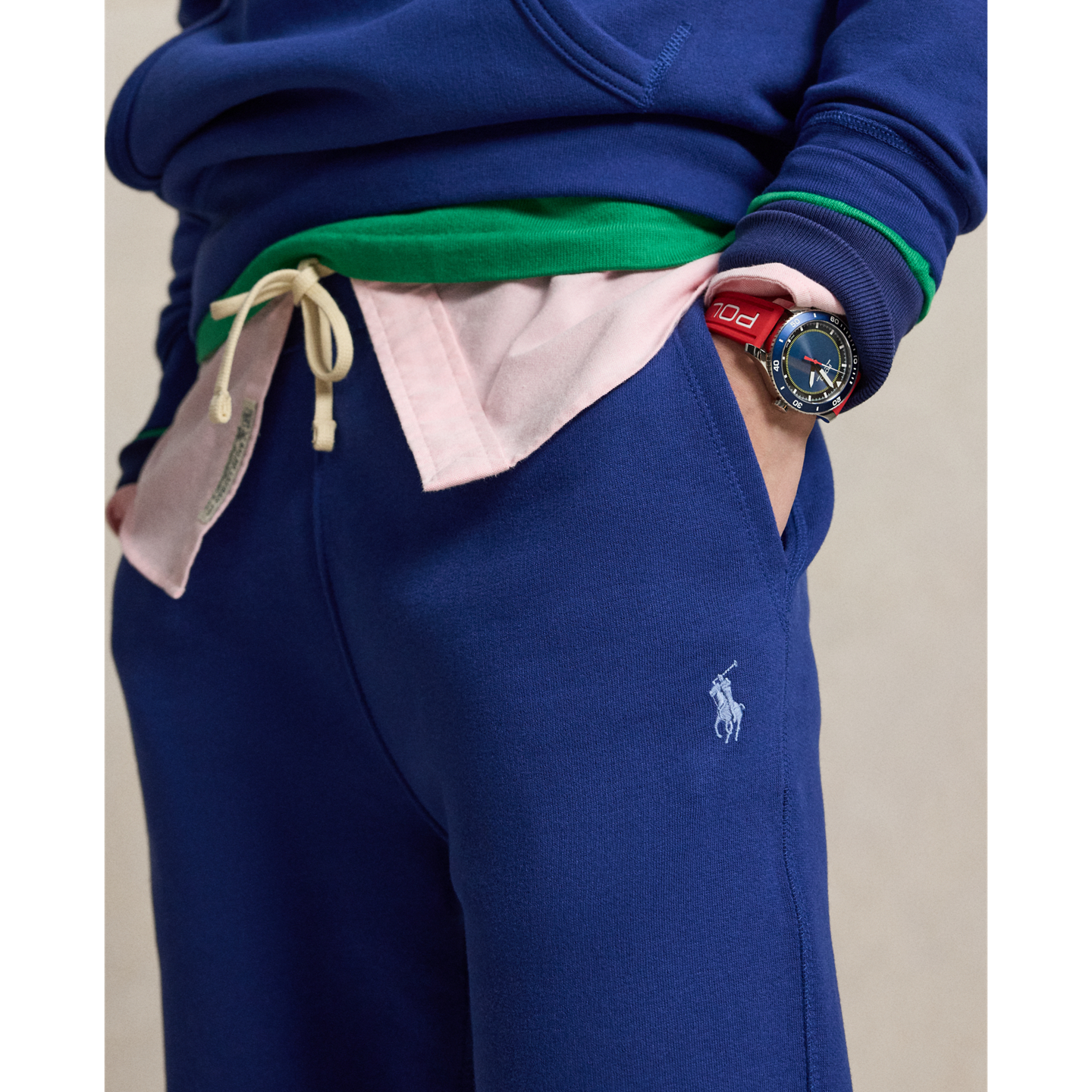 Мужские брюки Ralph Lauren The RL Fleece Sweatpant, цвет: Синий — фото 3