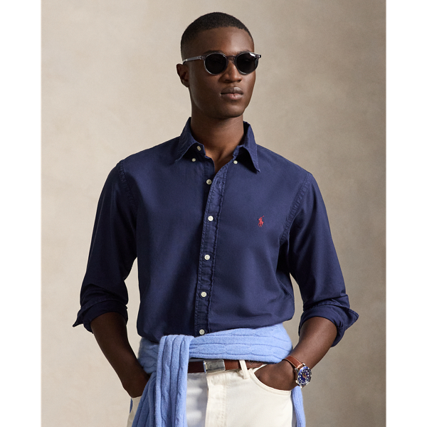 Newport Navy Classic Fit Garment-Dyed Oxford Shirt Polo Ralph Lauren 1