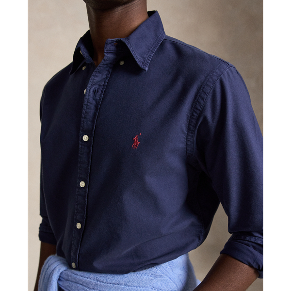 Newport Navy Classic Fit Garment-Dyed Oxford Shirt Polo Ralph Lauren 6