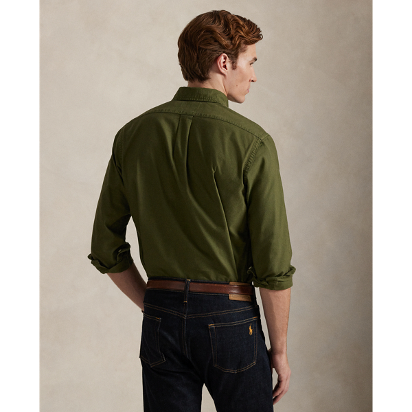 New Olive Classic Fit Garment-Dyed Oxford Shirt Polo Ralph Lauren 5