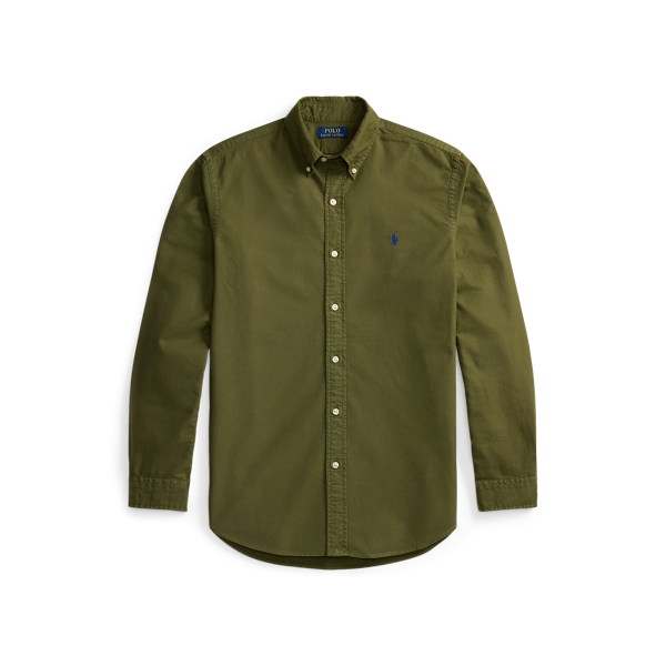 New Olive Classic Fit Garment-Dyed Oxford Shirt Polo Ralph Lauren 2