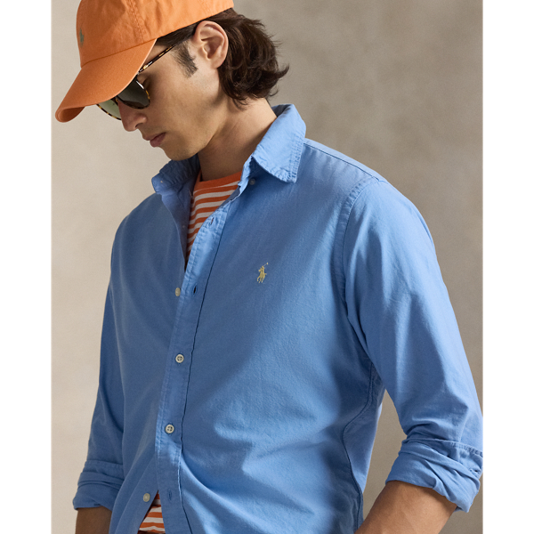 Bristol Blue Classic Fit Garment-Dyed Oxford Shirt Polo Ralph Lauren 6