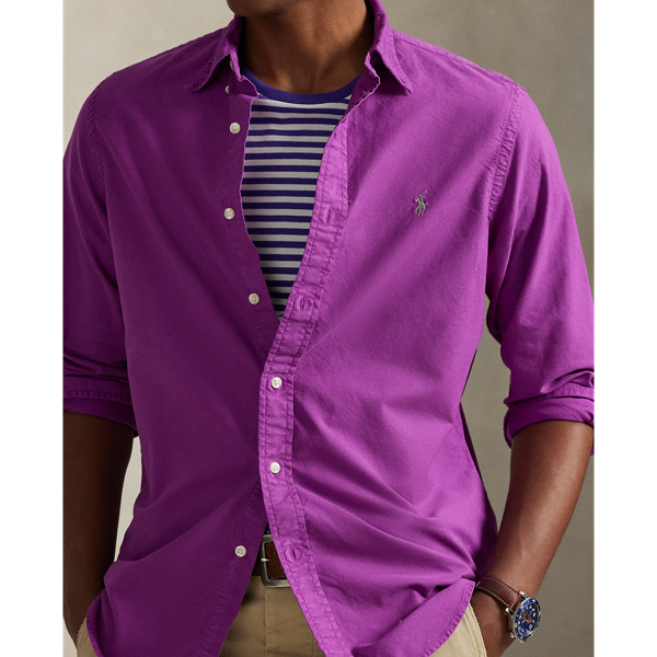 Polo Ralph Lauren クラシック フィット ガーメントダイド オックスフォード シャツ パープル ドーン 6